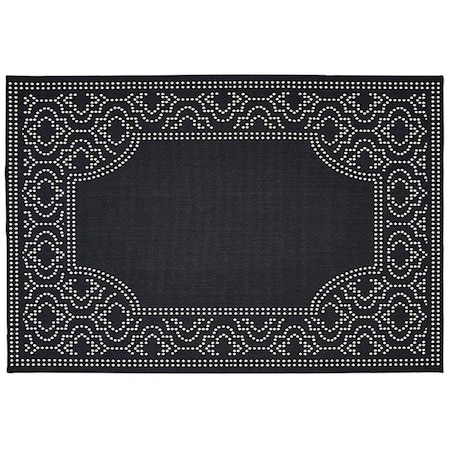 Oriental Weavers Marina Indoor Outdoor Outdoor Border Round Rug, Black - 7 ft. 10 in. x 7 ft. 10 in. M1247K240RDST
